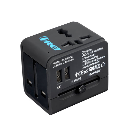 Universal Travel Adapter with 2 USB Ports - International Travel Adapter for Cell Phones, Tablets, Camera (M7) - Premium Travel adapter - Just $10.30! Shop now at Retro Gaming of Denver
