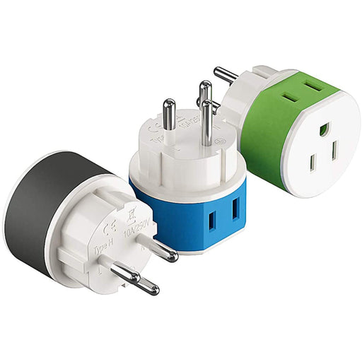 Palestine, Israel Travel Adapter - 2 in 1 - Type H - Compact Design (US-14) - Premium Travel adapter - Just $12.99! Shop now at Retro Gaming of Denver