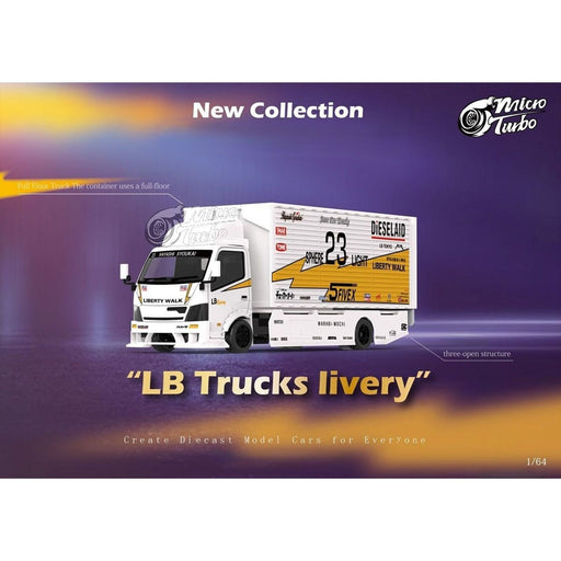 MicroTurbo HINO 300 Custom Truck LBWK Silhouette Livery White/Yellow 1:64 - Premium HINO - Just $52.99! Shop now at Retro Gaming of Denver