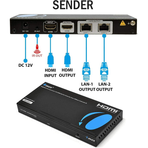 4K UltraHD 1x2 HDMI Extender Splitter Over CAT6/7 Up to 100 Ft with IR Remote & Loop-out (UHD12-EX100-K) - Premium Extender - Just $249.99! Shop now at Retro Gaming of Denver