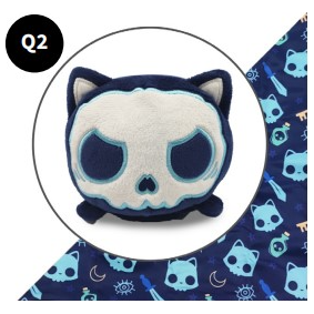 TeeTurtle Skull Cat Plushie Tote Bag: (Dark Blue) - Premium Toys and Collectible - Just $23.99! Shop now at Retro Gaming of Denver
