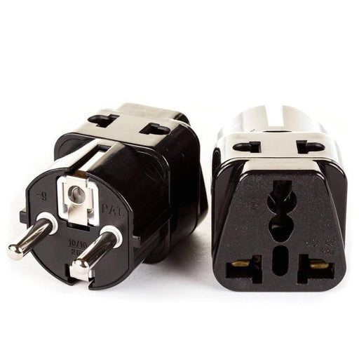 OREI 2 in 1 USA to Europe Adapter Plug (Schuko, Type E/F) - 2 Pack, Black - Premium Travel adapter - Just $8.99! Shop now at Retro Gaming of Denver