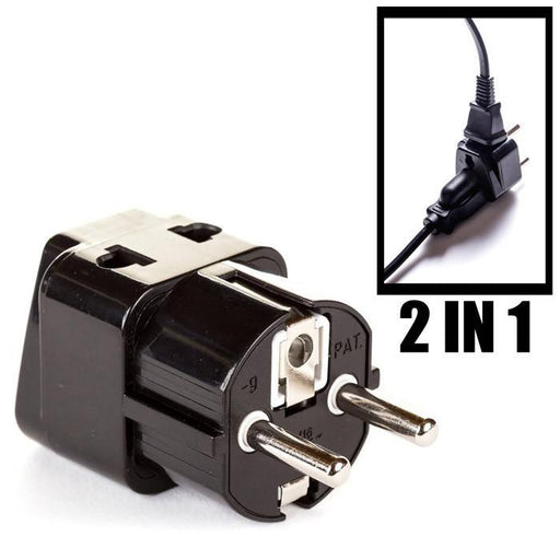 OREI 2 in 1 USA to Europe Adapter Plug (Schuko, Type E/F) - 2 Pack, Black - Premium Travel adapter - Just $8.99! Shop now at Retro Gaming of Denver