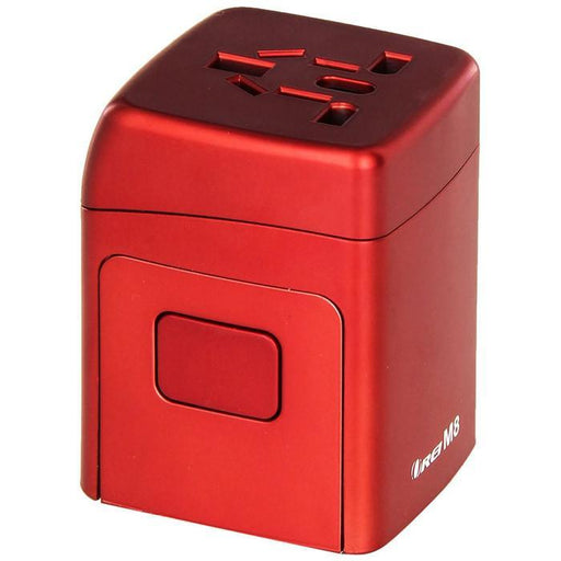 Orei M8 All-in-One International Worldwide Travel Plug Adapter with Dual USB Charger - 150+ Countries, Fuse Protected, Red - Premium Travel adapter - Just $23.48! Shop now at Retro Gaming of Denver