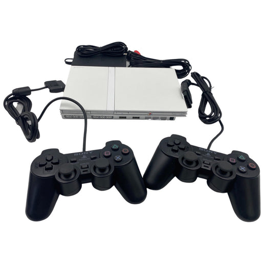 White Slim Playstation 2 System - Playstation 2 (2 - OEM Black Controllers) - Premium Video Game Consoles - Just $165.99! Shop now at Retro Gaming of Denver