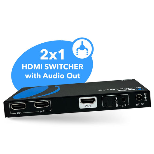 2x1 HDMI Switcher W/ Audio Out: 2-in 1-out, UltraHD 8K, EDID (BK-21A) - Premium Switcher - Just $69.99! Shop now at Retro Gaming of Denver