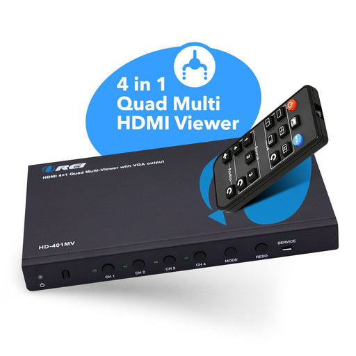 Quad Multi Viewer 4x1 HDMI Switch HDMI/VGA Output Full HD 1080p (HD-401MV) - Premium HDMI Switches - Just $135! Shop now at Retro Gaming of Denver