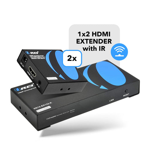 1x2 HDMI Extender Splitter Over CAT6/7 Up to 132 Ft @1080P (HD12-EX132-K) - Premium Extender - Just $99.99! Shop now at Retro Gaming of Denver