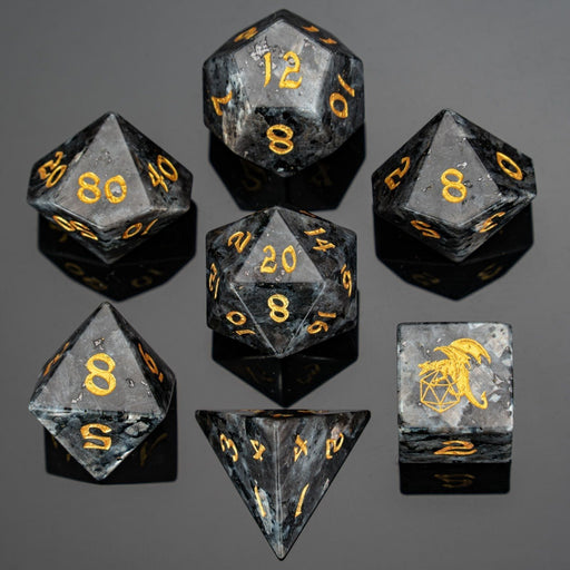 Dragon's Hoard Gem Stone Polyhedral Dice Set - Labradorite - Premium Polyhedral Dice Set - Just $99.99! Shop now at Retro Gaming of Denver