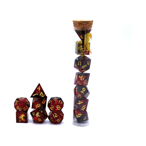 Captured Magic Hand Sanded Sharp Edge Resin - Red - Premium Polyhedral Dice Set - Just $39.99! Shop now at Retro Gaming of Denver