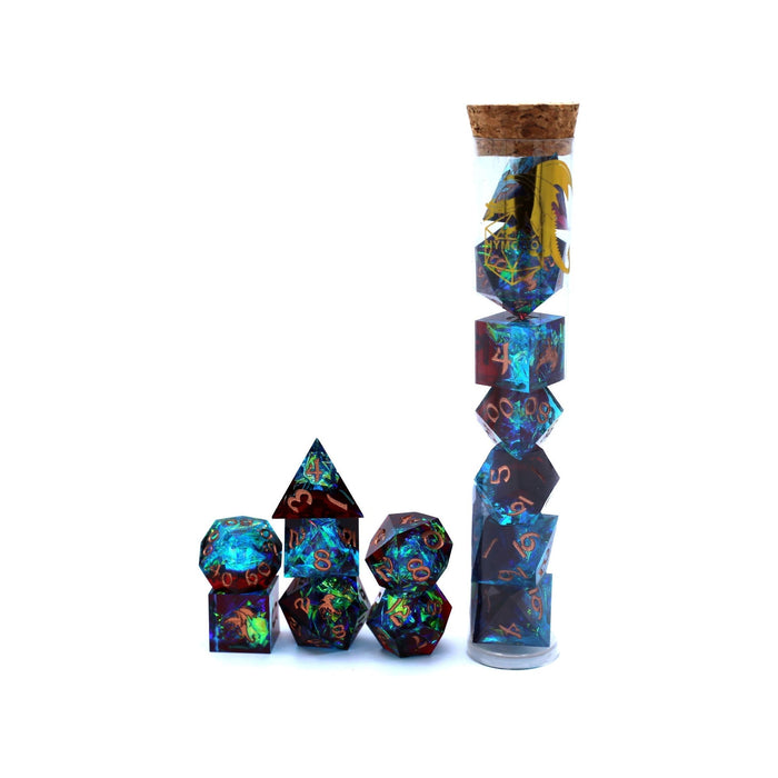Captured Magic Hand Sanded Sharp Edge Resin - Blue Red - Premium Polyhedral Dice Set - Just $39.99! Shop now at Retro Gaming of Denver