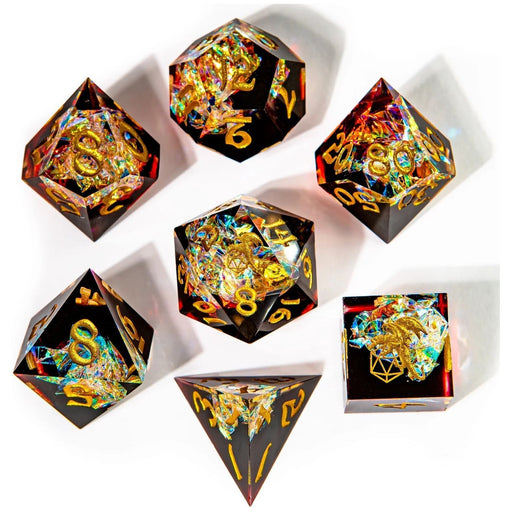 Captured Magic Hand Sanded Sharp Edge Resin - Blood Crystal - Premium Polyhedral Dice Set - Just $44.99! Shop now at Retro Gaming of Denver