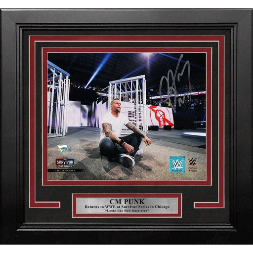 CM Punk Returns at Survivor Series Autographed Framed 8" x 10" WWE Wrestling Photo - Premium Autographed Framed Wrestling Photos - Just $219.99! Shop now at Retro Gaming of Denver