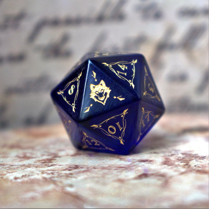 Fangs of Winter Blue Glass Dice Set - Premium Stone/Glass - Just $89.99! Shop now at Retro Gaming of Denver