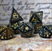 Fangs of Winter Blue Tiger's Eye Stone Dice Set - Premium Stone/Glass - Just $89.99! Shop now at Retro Gaming of Denver
