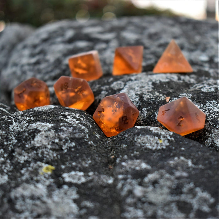 Gates of Helheim Raised Lava Glass Dice Set - Premium Stone/Glass - Just $89.99! Shop now at Retro Gaming of Denver