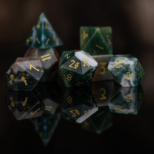 Indian Agate Stone Dice Set - Premium Stone/Glass - Just $89.99! Shop now at Retro Gaming of Denver