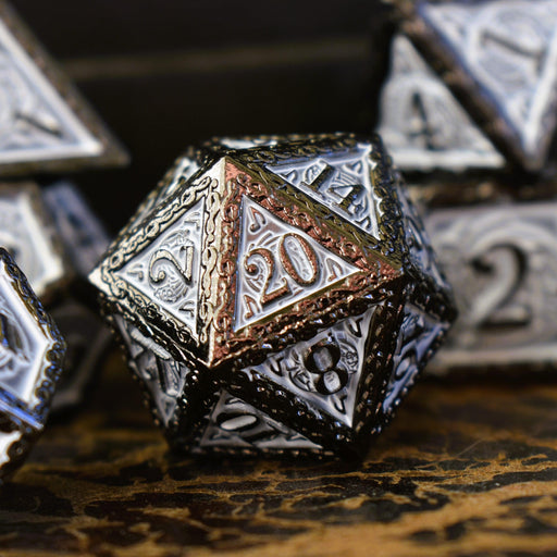 Ballad of the Bard Black and White Metal Dice Set - Premium Metal - Just $39.99! Shop now at Retro Gaming of Denver