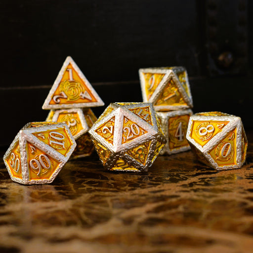 Ballad of the Bard Gold and Silver Metal Dice Set - Premium Metal - Just $39.99! Shop now at Retro Gaming of Denver