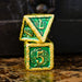 Ballad of the Bard Green and Gold Metal Dice Set - Premium Metal - Just $39.99! Shop now at Retro Gaming of Denver