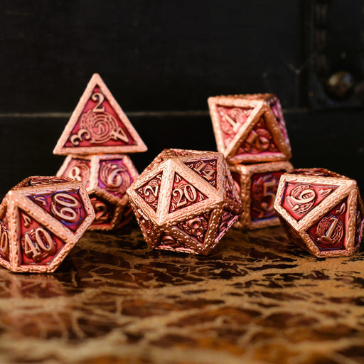 Ballad of the Bard Fuchsia and Bronze Metal Dice Set - Premium Metal - Just $39.99! Shop now at Retro Gaming of Denver