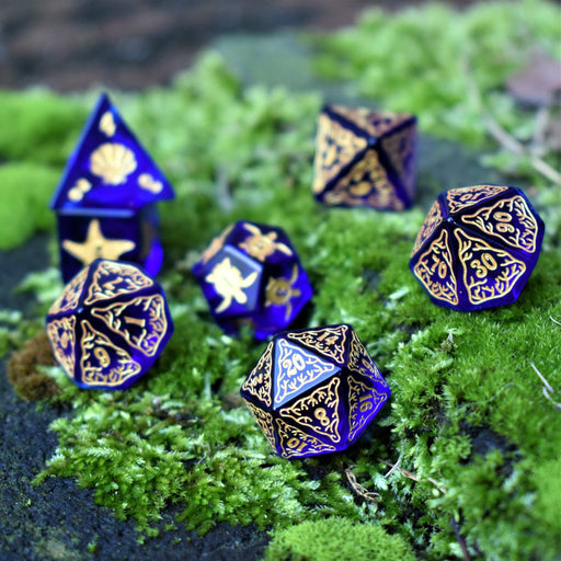 Siren's Song Deep Blue Glass Dice Set - Premium Stone/Glass - Just $89.99! Shop now at Retro Gaming of Denver