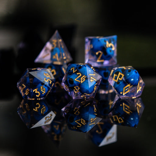Corpse Blue and Lavender Sharp-Edged Resin Dice Set - Premium Resin - Just $39.99! Shop now at Retro Gaming of Denver