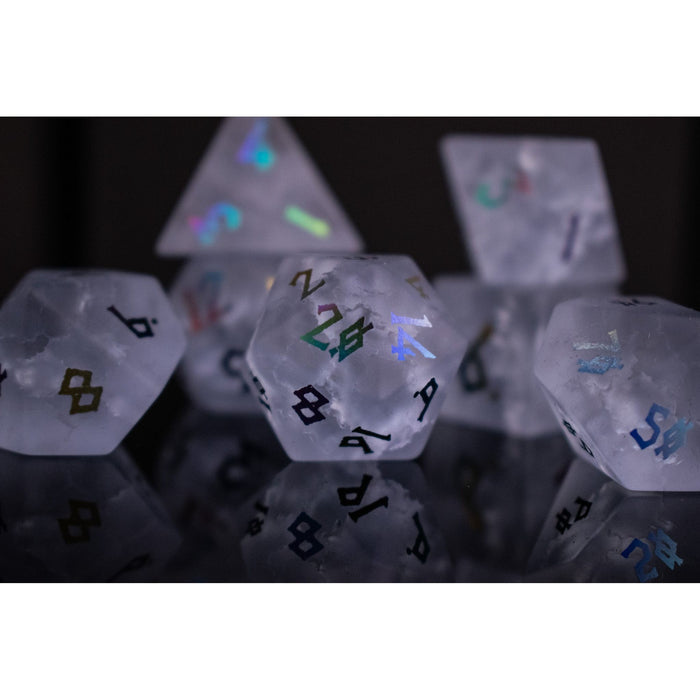 Bifrost Raised Lava Glass Dice Set - Premium Stone/Glass - Just $89.99! Shop now at Retro Gaming of Denver