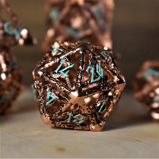 Legends of Valhalla - Copper and Blue Hollow Metal Dice Set - Premium hollow - Just $59.99! Shop now at Retro Gaming of Denver