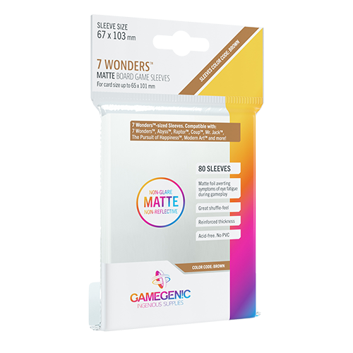 GameGenic MATTE 7 Wonders Sleeves 67 x 103 mm - Premium Board Game - Just $4.49! Shop now at Retro Gaming of Denver