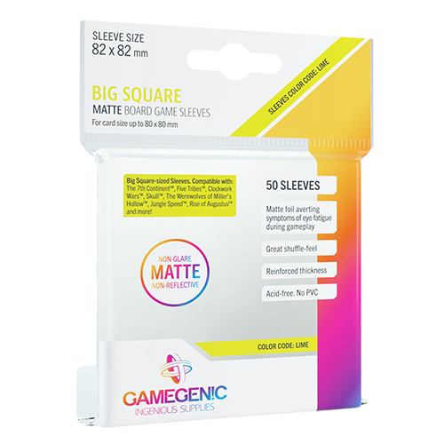 GameGenic MATTE Big Square-Sized Sleeves 82 x 82 mm Lime - Premium Accessories - Just $3.99! Shop now at Retro Gaming of Denver
