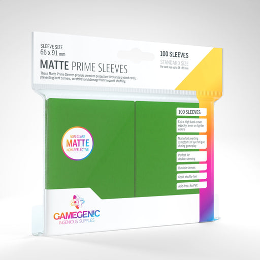 GameGenic Matte Prime Card Sleeves: Green - Premium Accessories - Just $7.49! Shop now at Retro Gaming of Denver