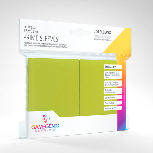 GameGenic Prime Card Sleeves: Lime Green - Premium Accessories - Just $7.49! Shop now at Retro Gaming of Denver