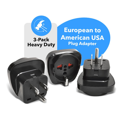 OREI GP-95 Schuko European to USA Grounded Plug Adapter - 3 Pack - Premium Travel adapter - Just $8.99! Shop now at Retro Gaming of Denver