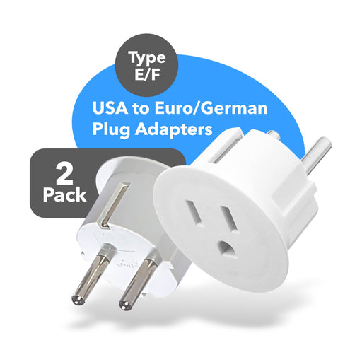 OREI American USA To European Schuko Germany Plug Adapters CE Certified Heavy Duty - 2 Pack (GS20) - Premium Travel adapter - Just $7.99! Shop now at Retro Gaming of Denver
