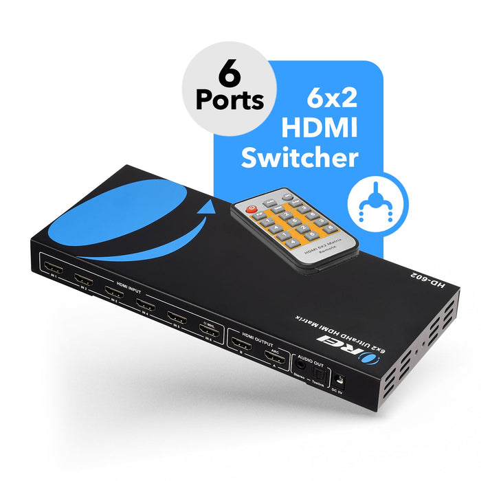 Ultra HD 6x2 HDMI Matrix Switch with ARC Support (HD-602) - Premium Matrix Switch - Just $129.99! Shop now at Retro Gaming of Denver