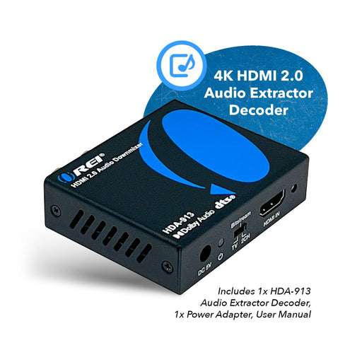 OREI HDMI 18Gbps Audio Extractor with Audio Downmix (HDA-913) - Premium Audio Converter - Just $89.99! Shop now at Retro Gaming of Denver