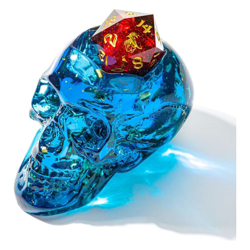 D20 Skull Holder - Blue - Premium Polyhedral Dice Set - Just $29.99! Shop now at Retro Gaming of Denver