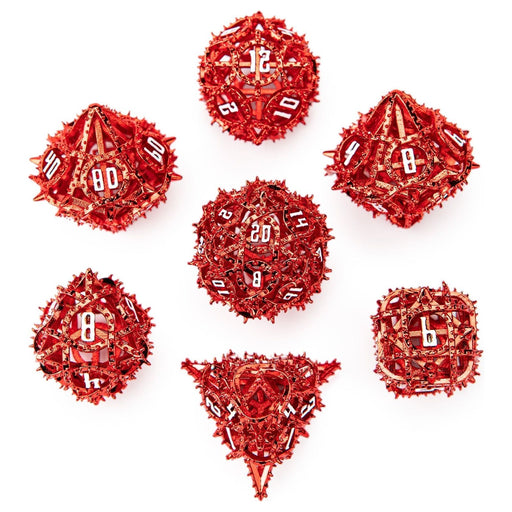 Demon Cage Hollow Dice Set - Red - Premium Polyhedral Dice Set - Just $109.99! Shop now at Retro Gaming of Denver