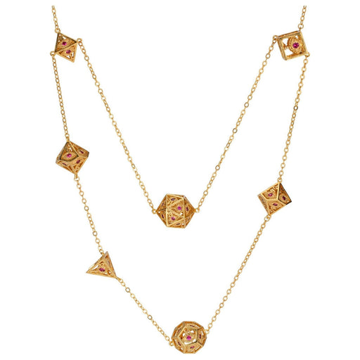 Dragon's Eye 7-die Necklace - Gold with Ruby Red Gems - Premium  - Just $64.99! Shop now at Retro Gaming of Denver