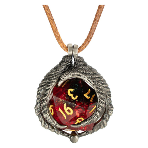 Dragon Claw Necklace with D20 - Silver - Premium  - Just $34.99! Shop now at Retro Gaming of Denver
