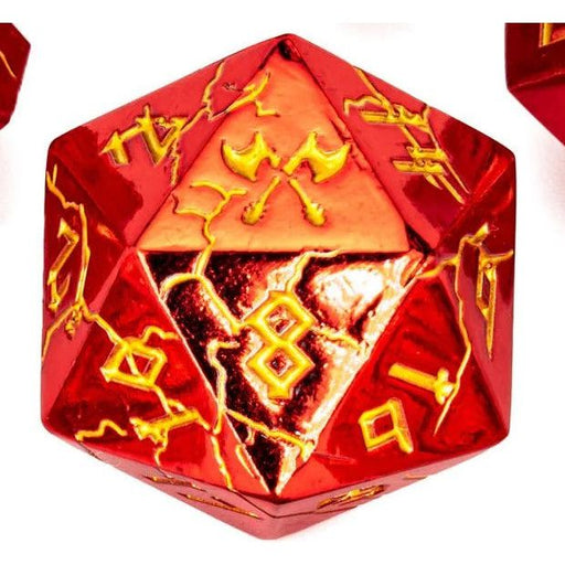 D20 Keychain Barbarian - Red with Gold - Premium D20 Keychain - Just $14.99! Shop now at Retro Gaming of Denver