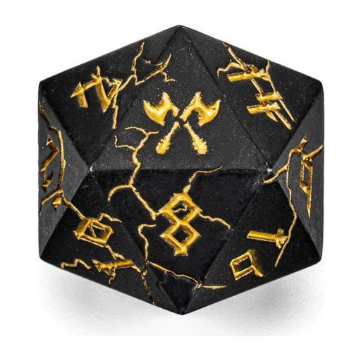 D20 Keychain Barbarian - Black with Gold - Premium D20 Keychain - Just $14.99! Shop now at Retro Gaming of Denver