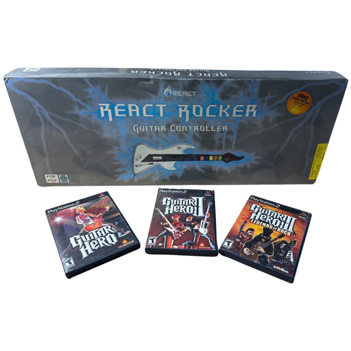 React Rocker PS2 Guitar Controller with Guitar Hero 1,2 and 3 Video Games - PlayStation 2 - Premium Video Game Accessories - Just $105.99! Shop now at Retro Gaming of Denver
