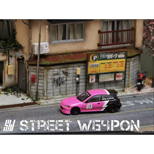 Street Weapon Honda Civic EG6 "No Good Racing" Pink 1:64 - Premium Honda - Just $34.99! Shop now at Retro Gaming of Denver