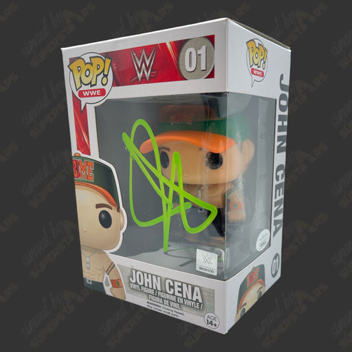 John Cena signed WWE Funko POP Figure #01 (Green Hat w/ JSA) - Premium  - Just $400! Shop now at Retro Gaming of Denver