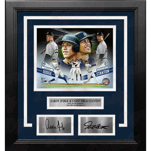 Aaron Judge & Giancarlo Stanton New York Yankees Collage 8x10 Framed Photo with Engraved Autographs - Premium Engraved Signatures - Just $109.99! Shop now at Retro Gaming of Denver