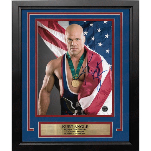 Kurt Angle Studio Pose Autographed WWE Wrestling 8" x 10" Framed Photo - Premium Autographed Framed Wrestling Photos - Just $99.99! Shop now at Retro Gaming of Denver