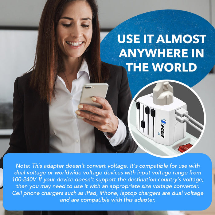 World Travel Adapter Plug International- All in One- 2 USB- Compact Design (M8_White) - Premium Travel adapter - Just $19.99! Shop now at Retro Gaming of Denver