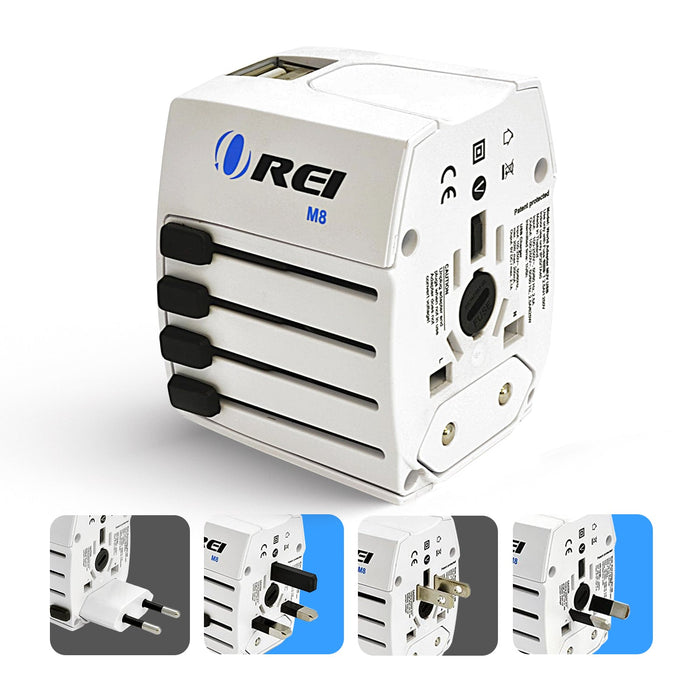 World Travel Adapter Plug International- All in One- 2 USB- Compact Design (M8_White) - Premium Travel adapter - Just $19.99! Shop now at Retro Gaming of Denver